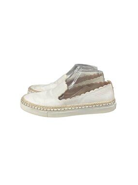 Kate Spade New York White Leather Scalloped Slip-On Espadrille Sneakers Size 7